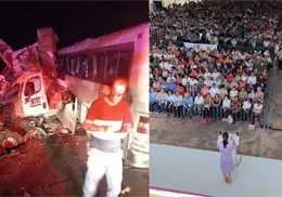 Autobús que regresaba de evento de Sheinbaum choca en Nayarit; difunden lista de víctimas y heridos