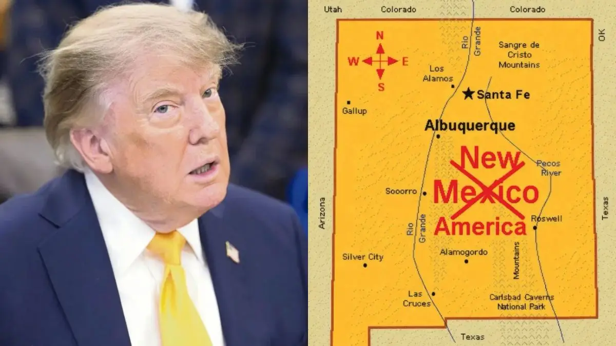 Trump compartió en Truth Social un mapa donde sustituye el nombre de Nuevo México FUENTES: X