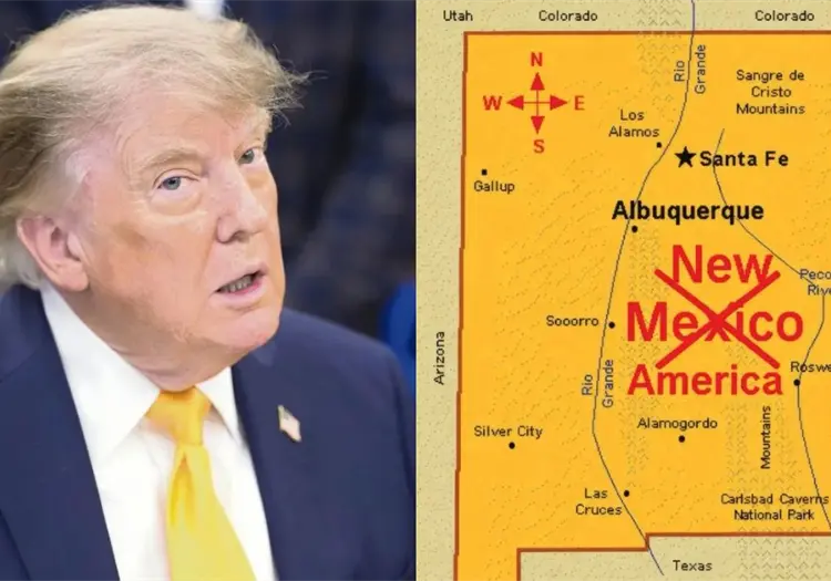 Donald Trump genera polémica al publicar un mapa que cambia “Nuevo México” por “Nueva América”