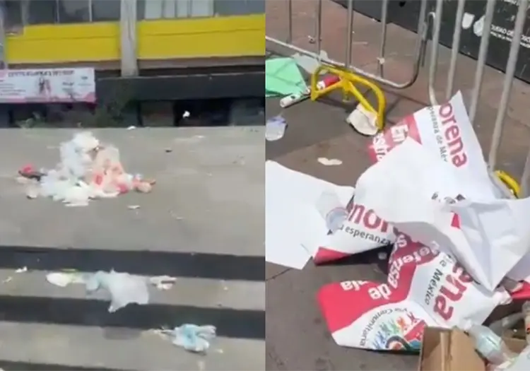 “¿Esa es la esperanza de México?”: exhiben basura tras mitin de Morena en Tlatelolco