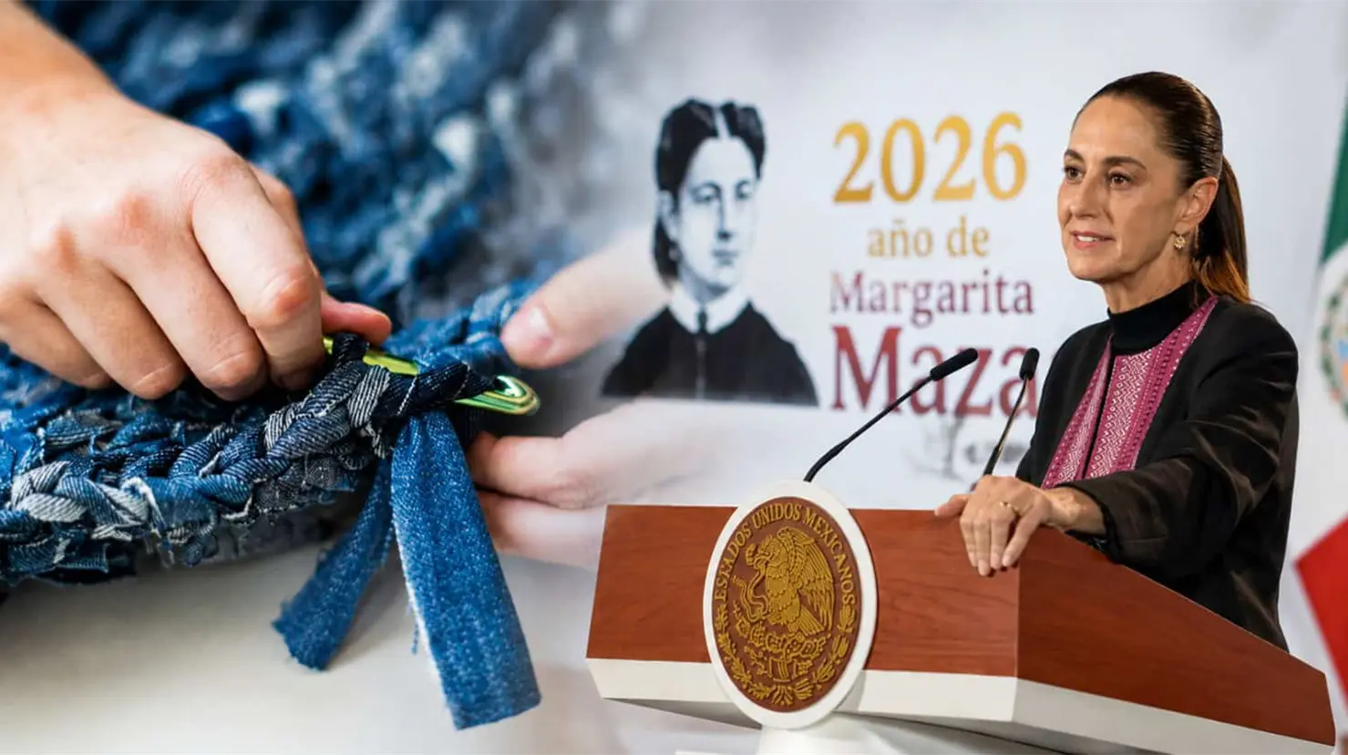 La mandataria explicó que cuenta con una persona de su equipo que le ayuda a modificar su vestimenta (Créditos: La Mañanera)