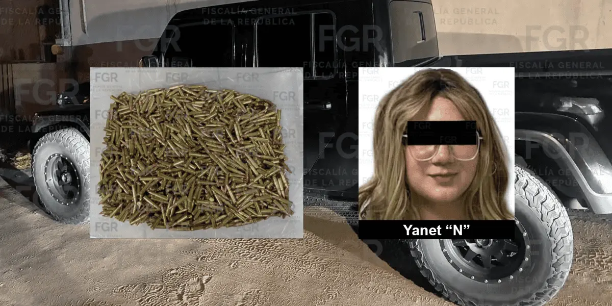 Yanet N habría intentado ingresar a México con más de 5 mil cartuchos para arma de fuegoFoto: Cortesía FGR Sonora