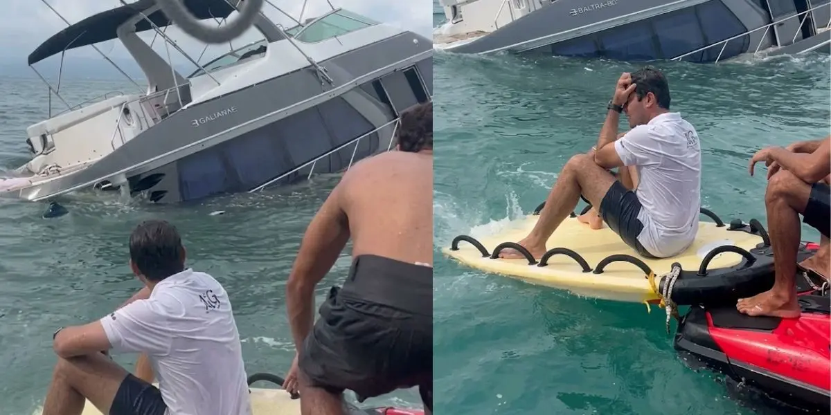 La embarcación perdió flotabilidad frente a Boca Negra después de presentar ingreso de agua en el casco; posteriormente quedó sumergida en el agua. (Créditos: Latinus_us)