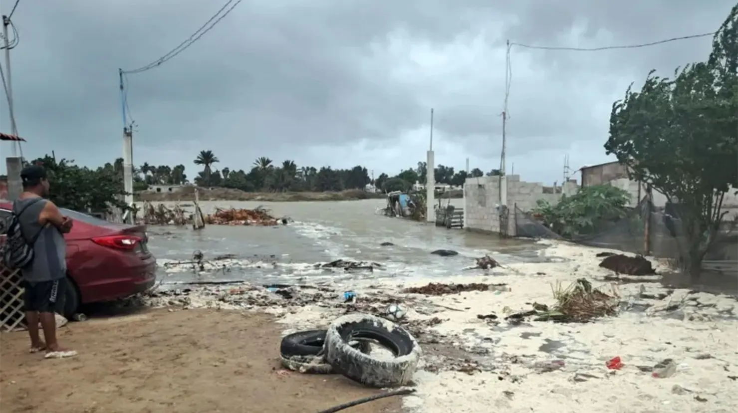 Polo tocó tierra alrededor de las 00:00 horas de este martes como huracán categoría 2. Foto: Telemundo
