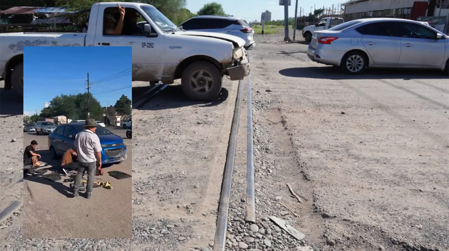 La zona genera riesgo para los automovilistas por los desniveles y hoyos FOTO: DIARIO DEL YAQUI