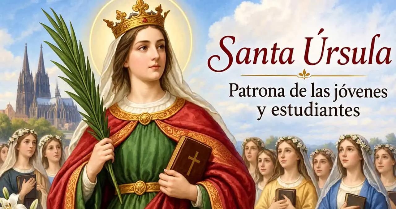 Santa Úrsula, patrona de las jóvenes y estudiantes, es recordada cada 21 de octubre por su valentía, su fe y su legado espiritual. Foto: Internet.