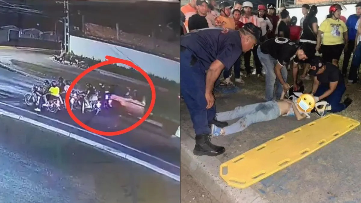 Yohandry Jiménez viajaba con su pareja cuando un camión cargado de frutas arrolló a varios motociclistas detenidos en un semáforo FUENTES: X