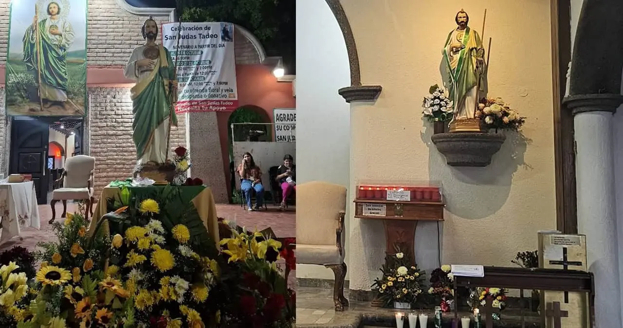 Cientos de devotos llegan a la Iglesia de San Judas Tadeo para hacerle una petición o a agradecer un favor recibido. Foto: Redes sociales