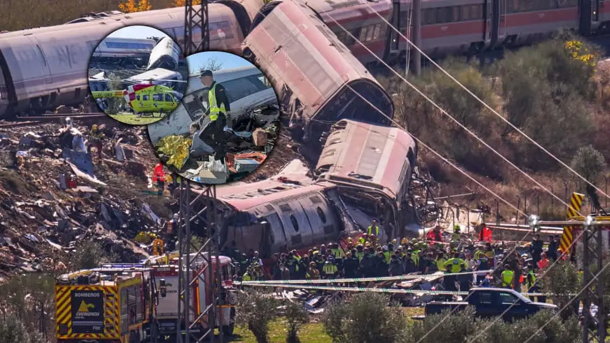 El siniestro ocurrió en el km 118 cerca de la estación de Urda; más de 500 pasajeros viajaban en las dos formaciones (Créditos: Forbes)