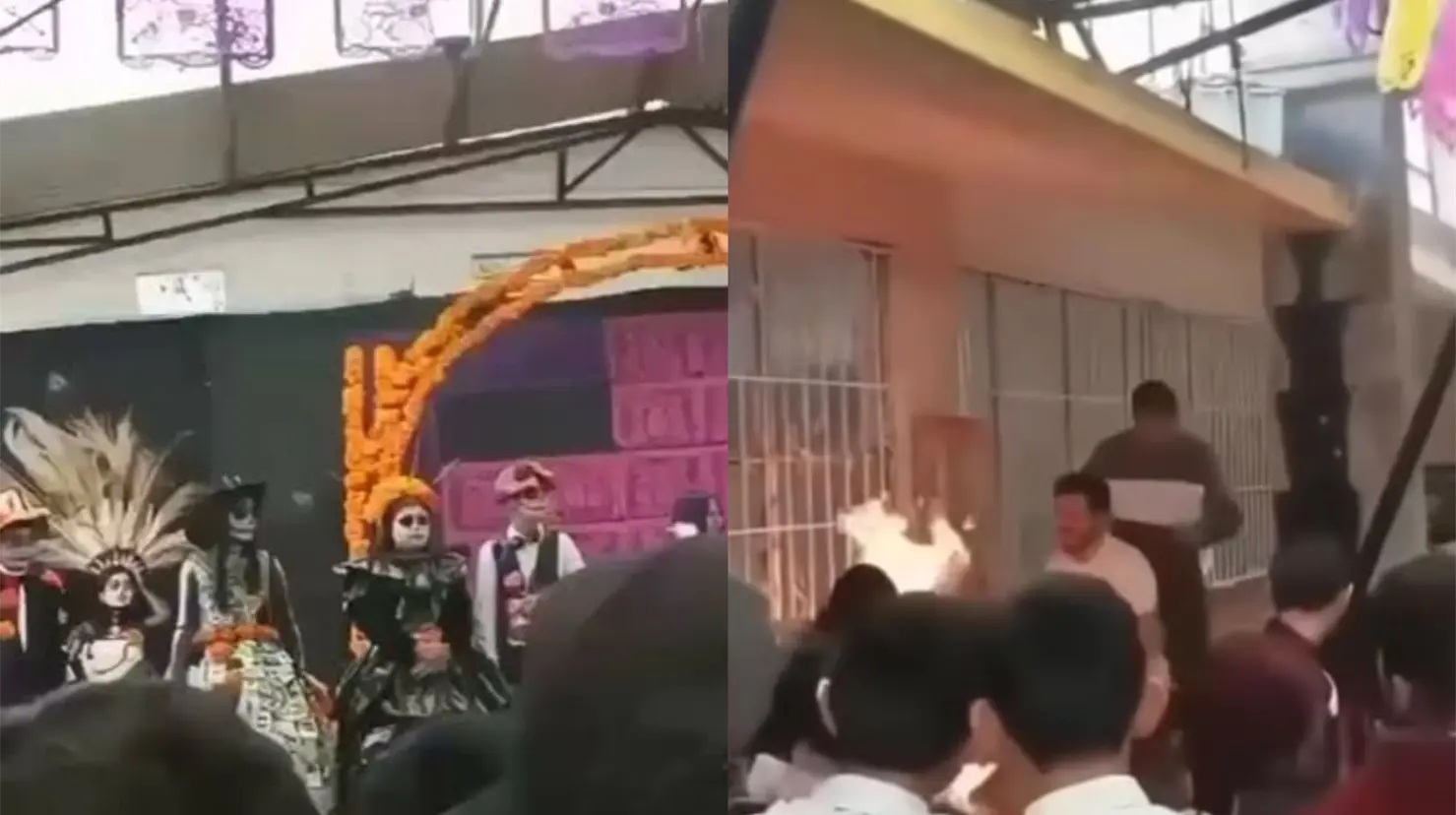 La adolescente participaba en una presentación cuando su vestimenta empezó a arder. Foto: Captura de pantalla